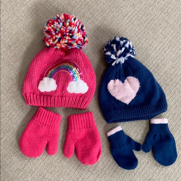 Baby girl winter hat and gloves Clearance